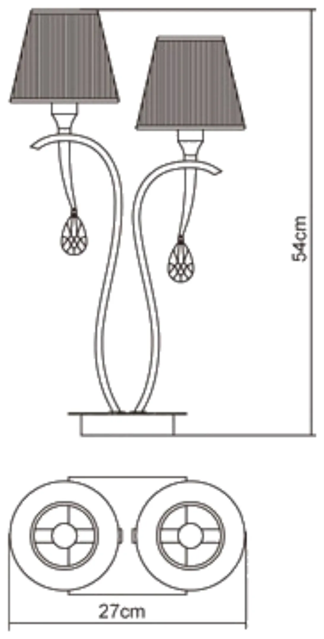 Siena Polished Brass Crystal Table Lamps Mantra Shaded Table Lamps